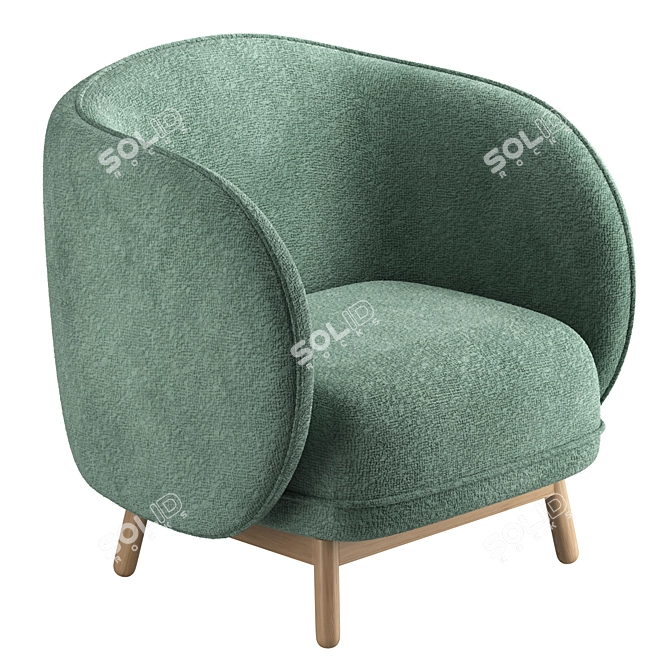 Designer Lover Lounge Chair 3D model image 2