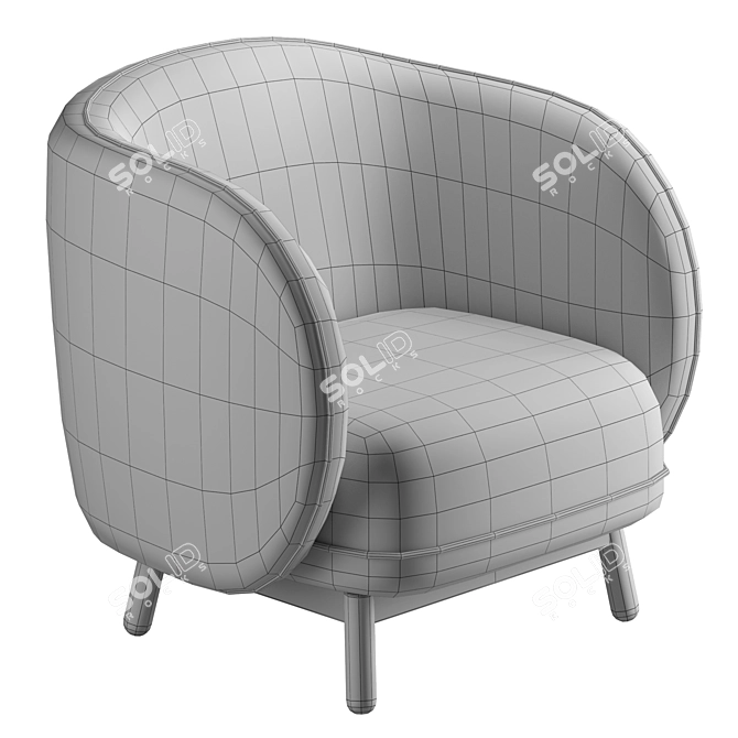 Designer Lover Lounge Chair 3D model image 3