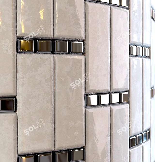 Steel Marble Mix Tile PBR 3D model image 5