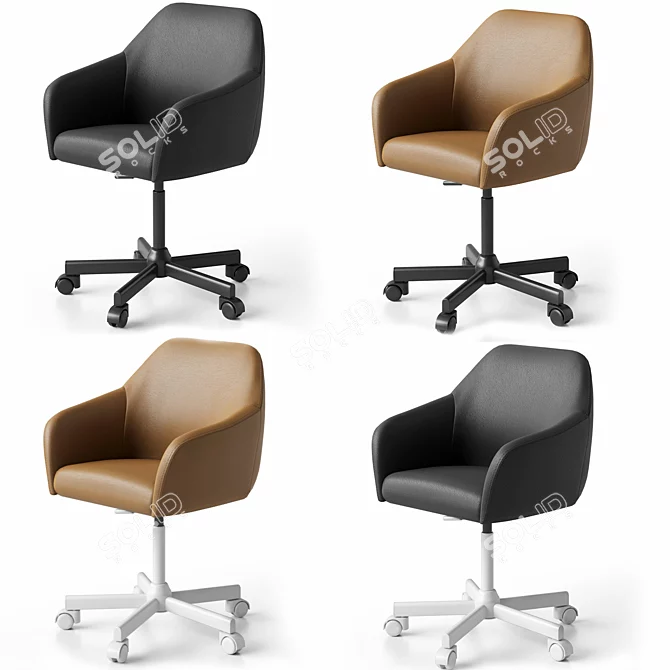 Swivel Chair with Color Customization 3D model image 3