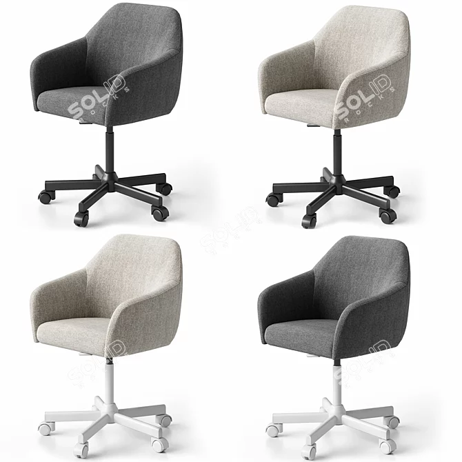 Swivel Chair with Color Customization 3D model image 4