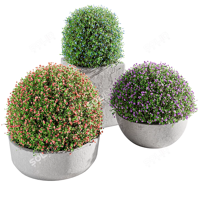 Artificial Topiary Ball Bush 2 3D model image 1