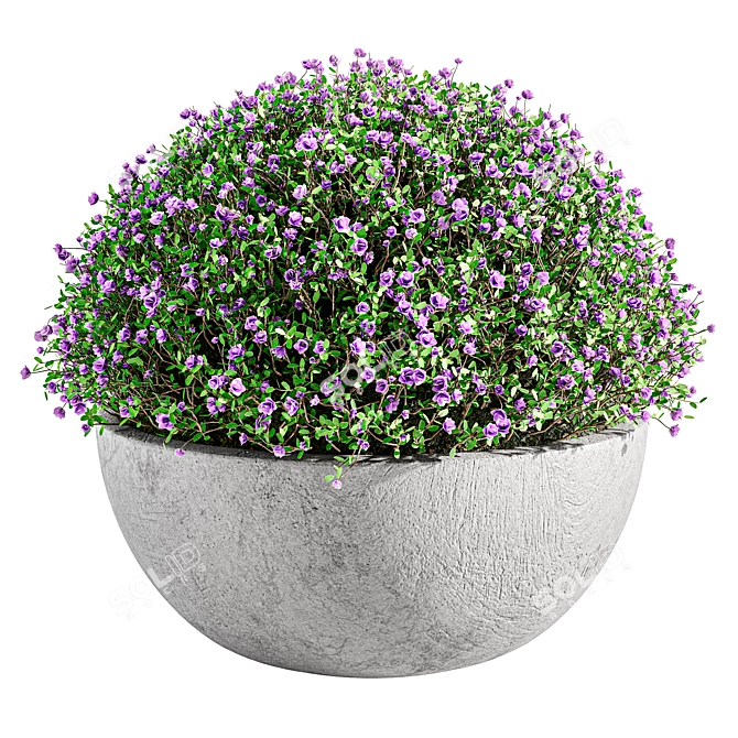 Artificial Topiary Ball Bush 2 3D model image 4