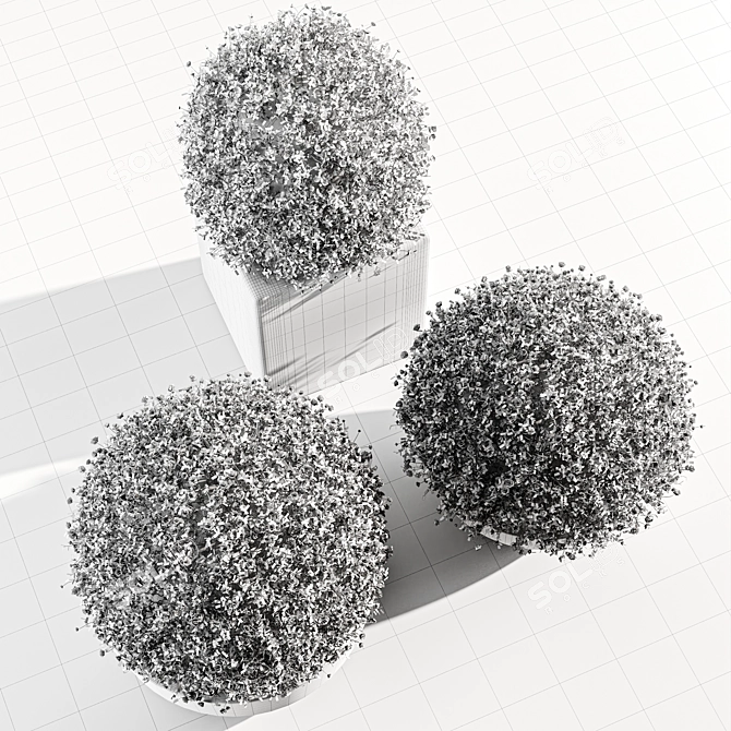 Artificial Topiary Ball Bush 2 3D model image 6