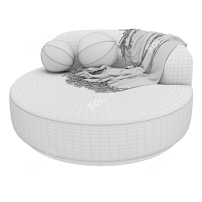 Eichholtz Björn Round Sofa Sand 3D model image 4