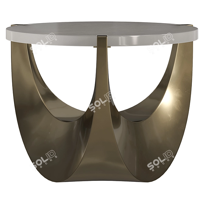 Brass Cast Glass Side Table 3D model image 1