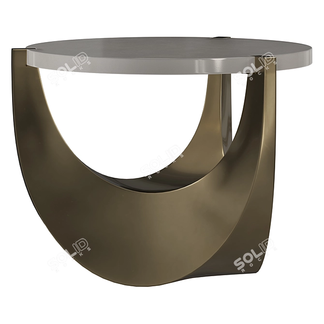 Brass Cast Glass Side Table 3D model image 3