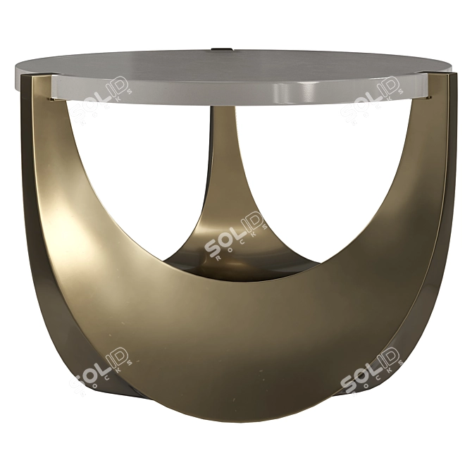 Brass Cast Glass Side Table 3D model image 5