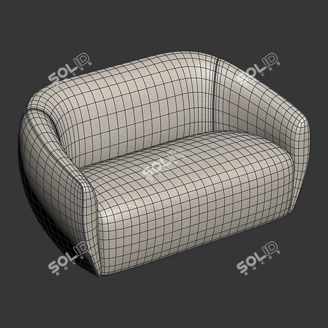 Seamless Textured Lobby Sofa Model 3D model image 2