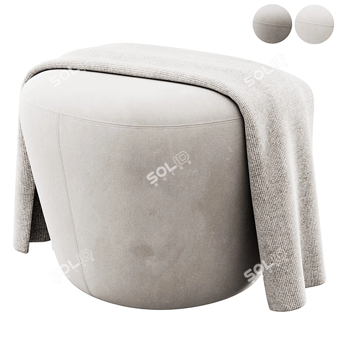 Contemporary Beat Pouf Andreu World 3D model image 1