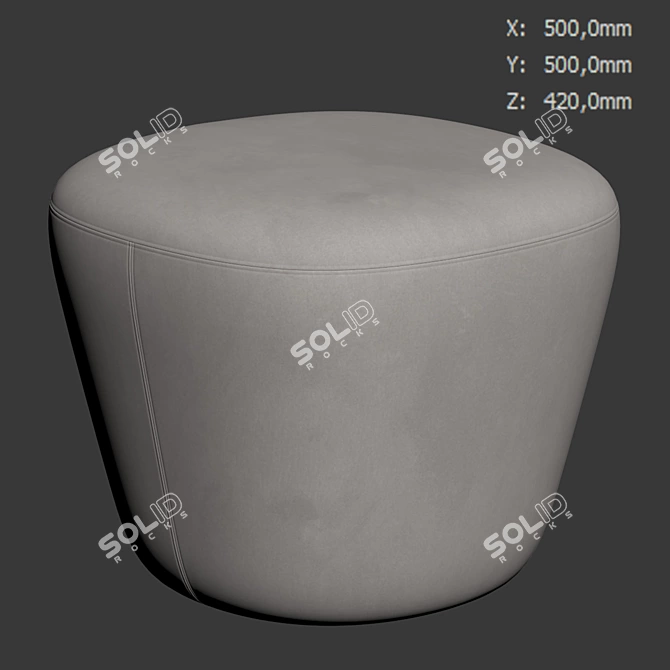 Contemporary Beat Pouf Andreu World 3D model image 5