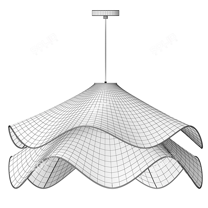 Modern Fabric Pendant Chandelier 3D model image 5