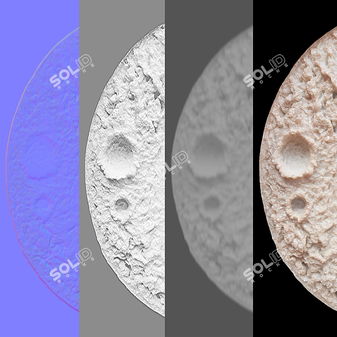 Luminous Moon Wall Light 3D model image 4