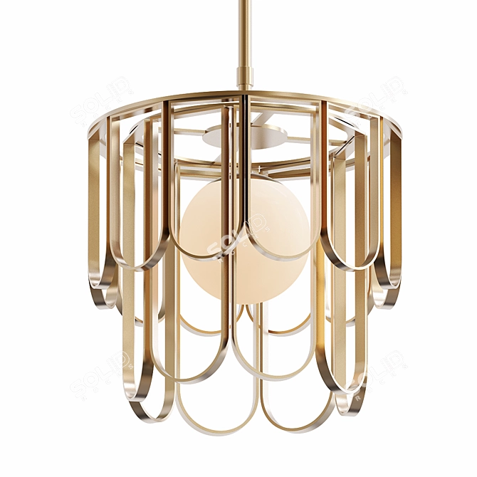 Satin Brass Bianca Pendant Model 3D model image 1