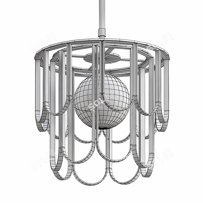 Satin Brass Bianca Pendant Model 3D model image 3