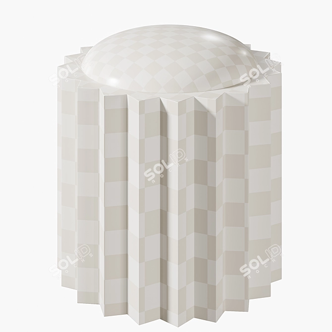 Chic boucle corner pouf 3D model image 3