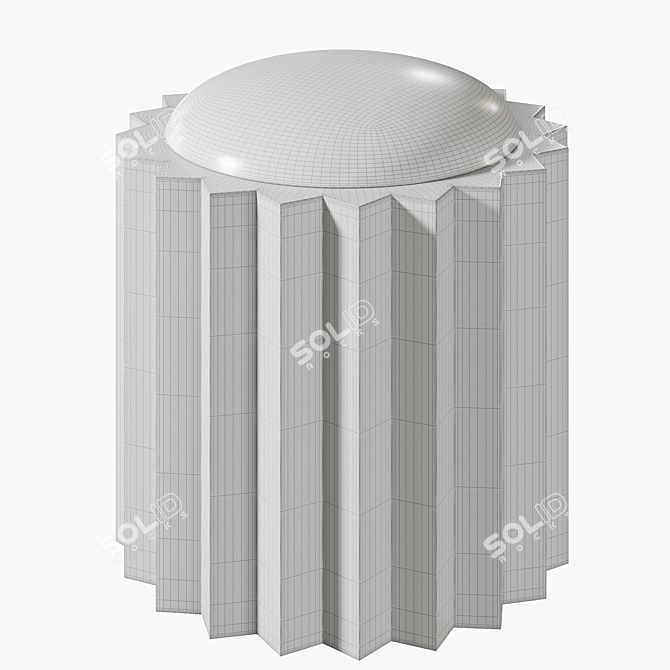 Chic boucle corner pouf 3D model image 4