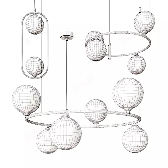 Elegant Maytoni Ring Pendant Lights 3D model image 2