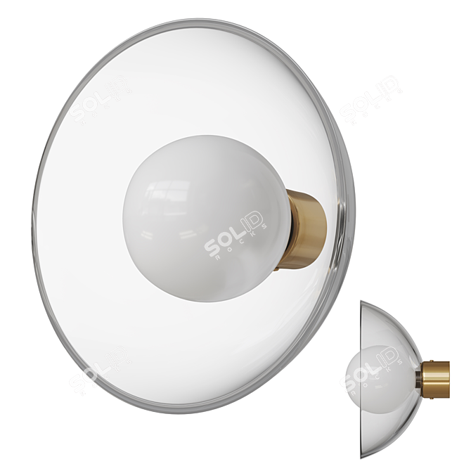 Handcrafted LED Glass Dome Sconce 3D model image 1