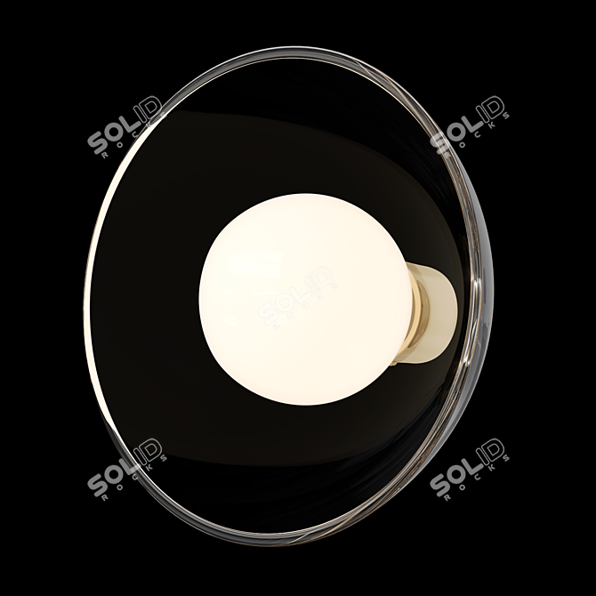 Handcrafted LED Glass Dome Sconce 3D model image 2