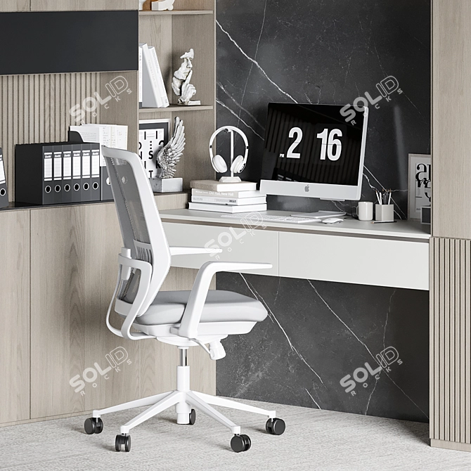 Modern Home Office Furniture Set 3D model image 2