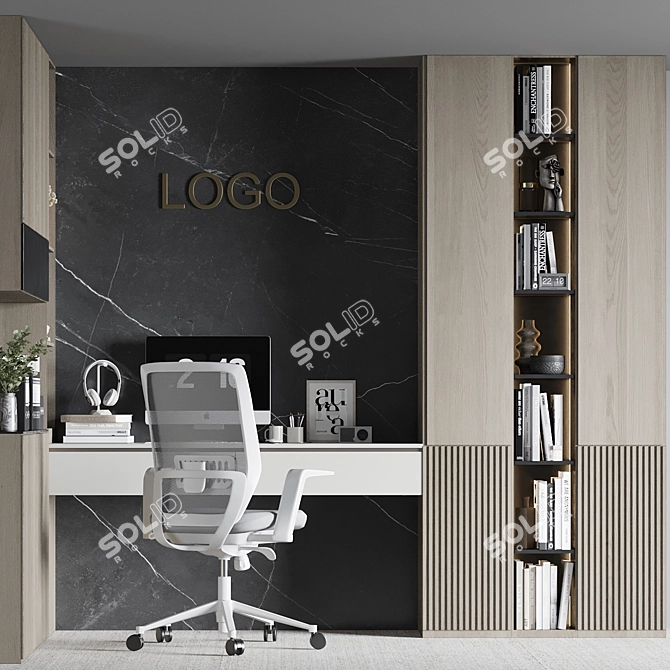 Modern Home Office Furniture Set 3D model image 3