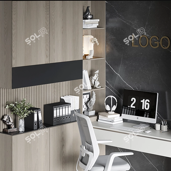 Modern Home Office Furniture Set 3D model image 4