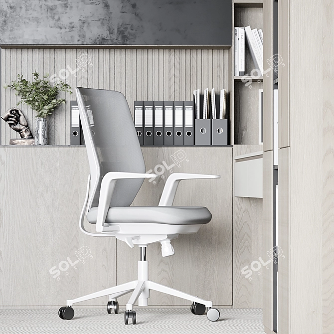 Modern Home Office Furniture Set 3D model image 5