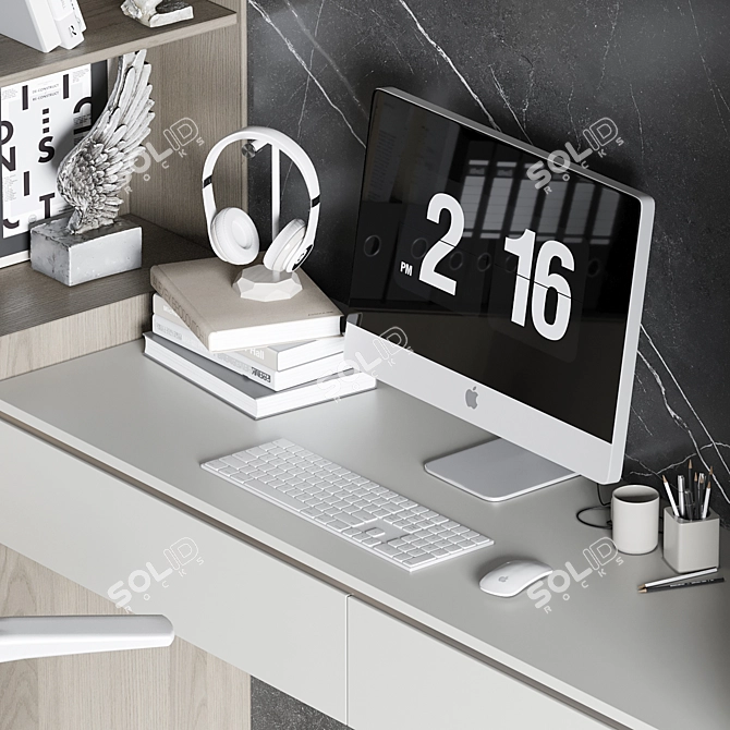 Modern Home Office Furniture Set 3D model image 6