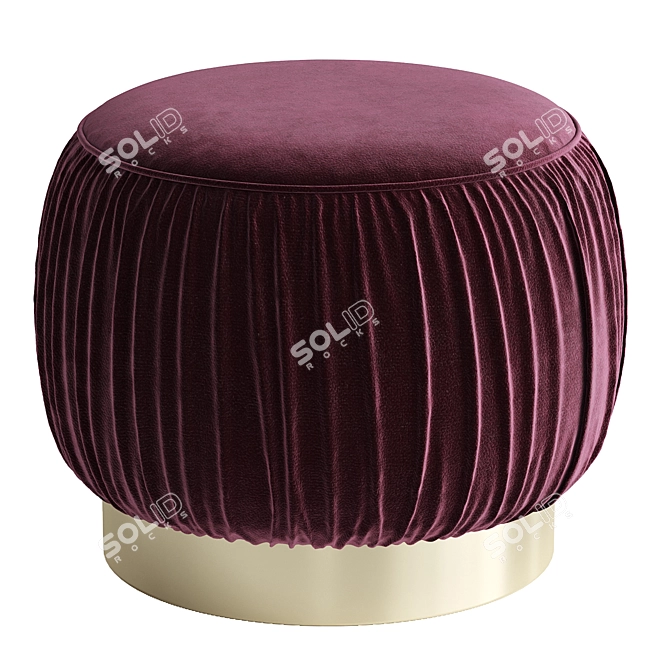 Modern Boho Pouf Exported FBX 3D model image 1