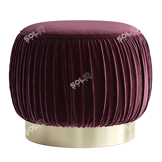 Modern Boho Pouf Exported FBX 3D model image 2