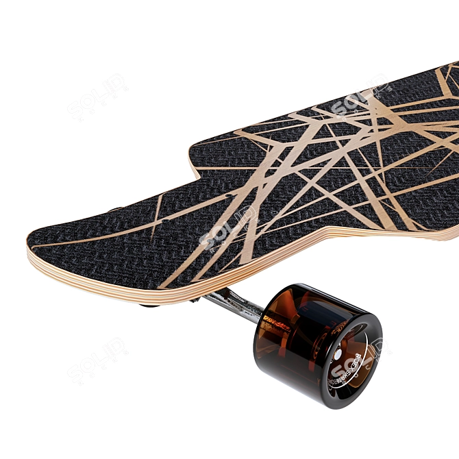 Smooth Turbo Longboard Kit with Textures 3D model image 2