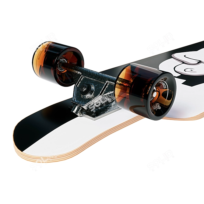 Smooth Turbo Longboard Kit with Textures 3D model image 3