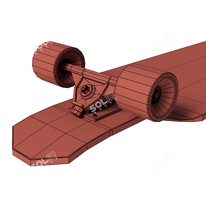 Smooth Turbo Longboard Kit with Textures 3D model image 4