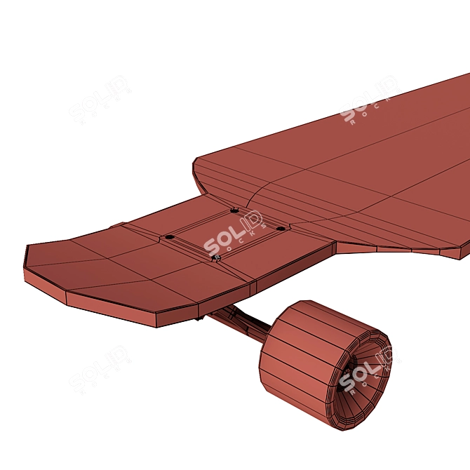 Smooth Turbo Longboard Kit with Textures 3D model image 5