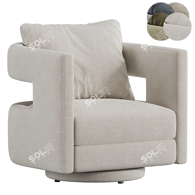 Modern Swivel Armchair Collection 3D model image 1