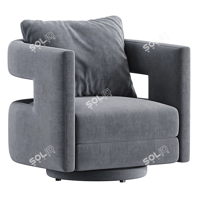 Modern Swivel Armchair Collection 3D model image 2