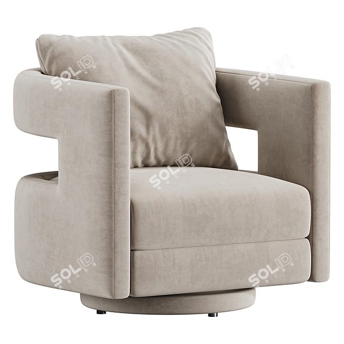 Modern Swivel Armchair Collection 3D model image 3