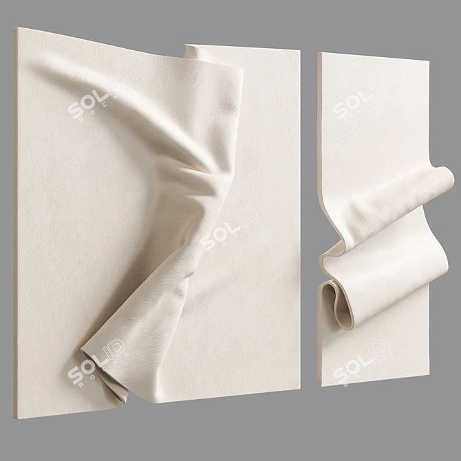 Textured Fabric Wall Panel 3D model image 4