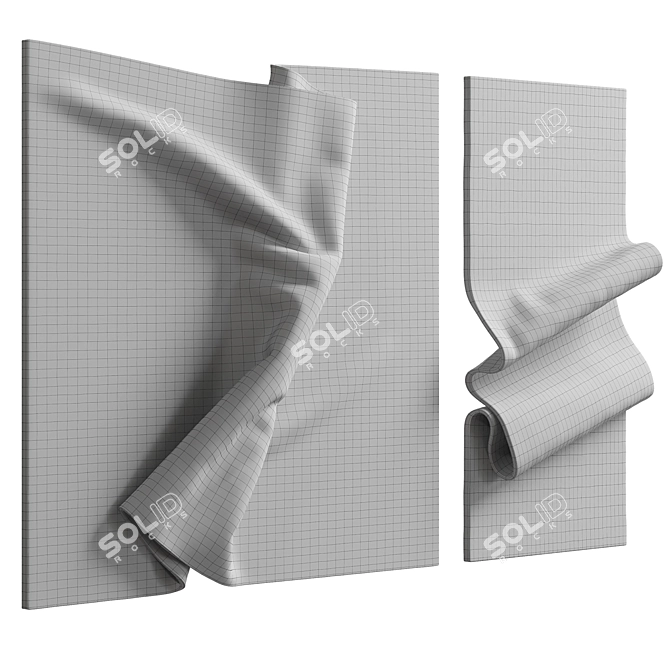 Textured Fabric Wall Panel 3D model image 5