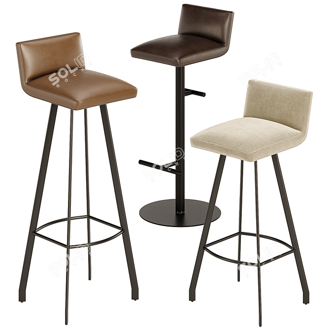 Modern Fabric Barstool GREG Variants 3D model image 3