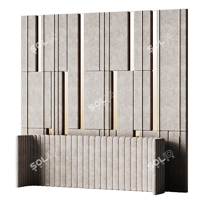 Deco Bedroom Wall Mirror Panels 3D model image 1