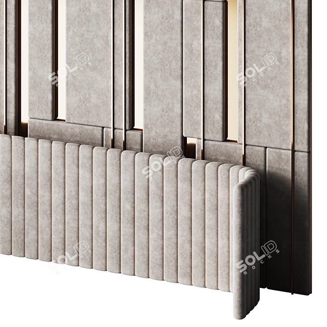 Deco Bedroom Wall Mirror Panels 3D model image 3