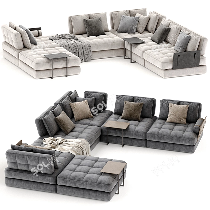 Swan Hemingway Sofa: Elegant Design 3D model image 1