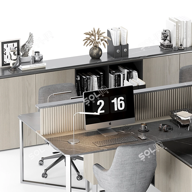 Modern Employee Office Furniture Set 3D model image 3
