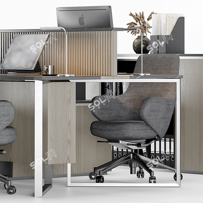 Modern Employee Office Furniture Set 3D model image 4