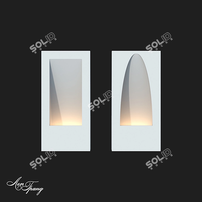 Custom Gypsum Recessed Lights 3D model image 1