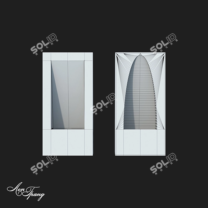 Custom Gypsum Recessed Lights 3D model image 2