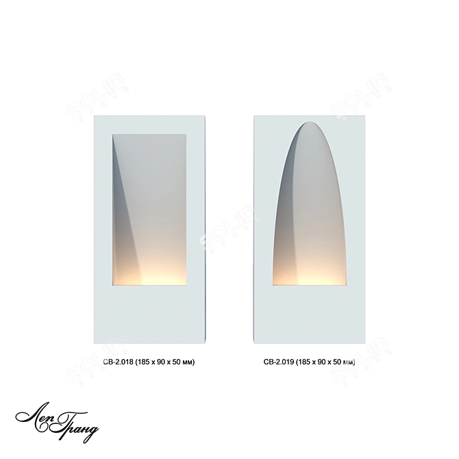 Custom Gypsum Recessed Lights 3D model image 3