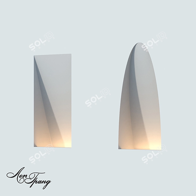 Custom Gypsum Recessed Lights 3D model image 8